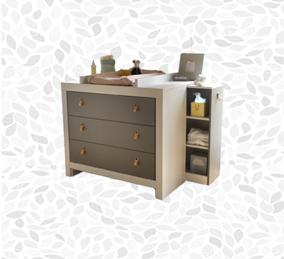 Baby-Kommoden aus Massivholz,Wickelkommode mit Wickelfläche