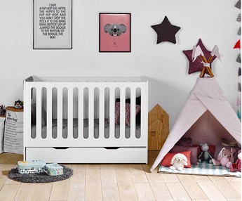 Mitwachsendes Babybett Plume mit Schublade