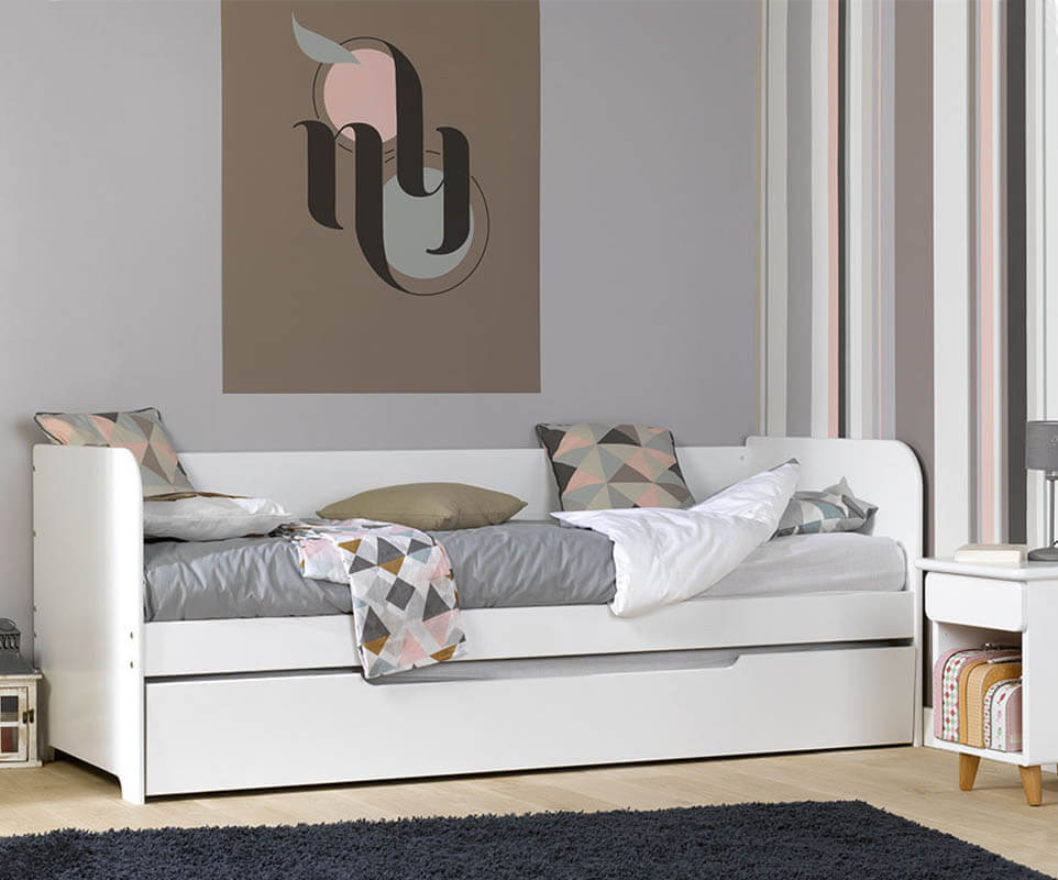 Ausziehbett Bali aus massivholz für Kinderzimmer