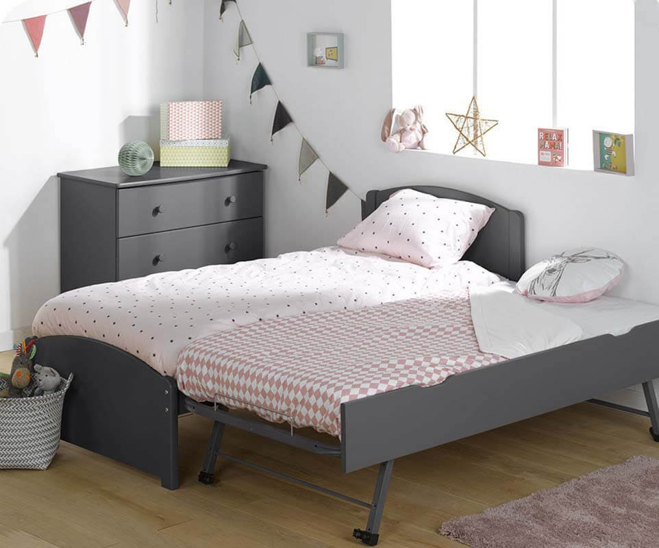 Kinder Ausziehbett Nature aus massivholz