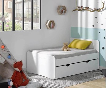Paket mitwachsendes Kinderbett Pitchoune mit Schublade und Matratze
