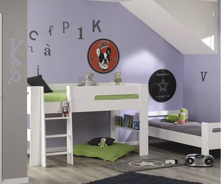 Kinder Hochbett Paris als Halb-Hochbett und Kinderbett