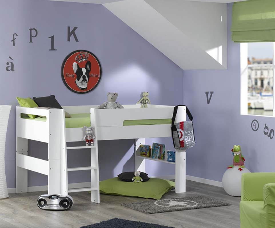 Kinder Hochbett Paris Mit Matratze Für Kinderzimmer