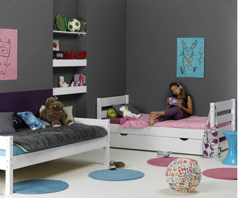 Kinder Etagenbetten 1,2,3 wei als Sofabett und Kinderbett