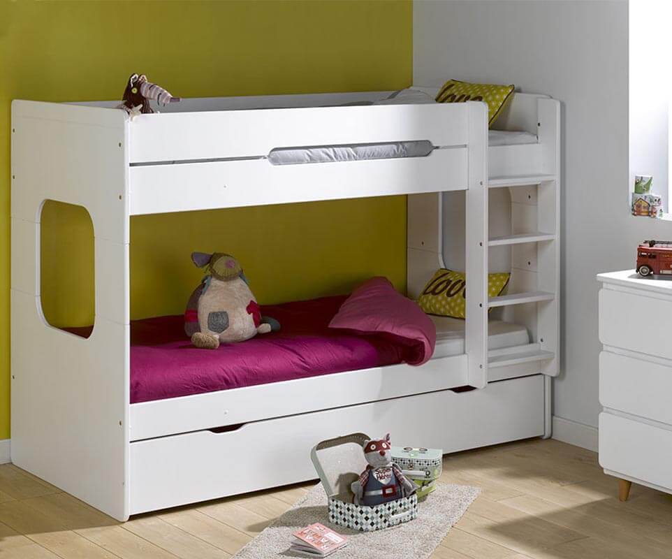 Kinder Etagenbetten Spark aus massivholz mit 2 Matratzen