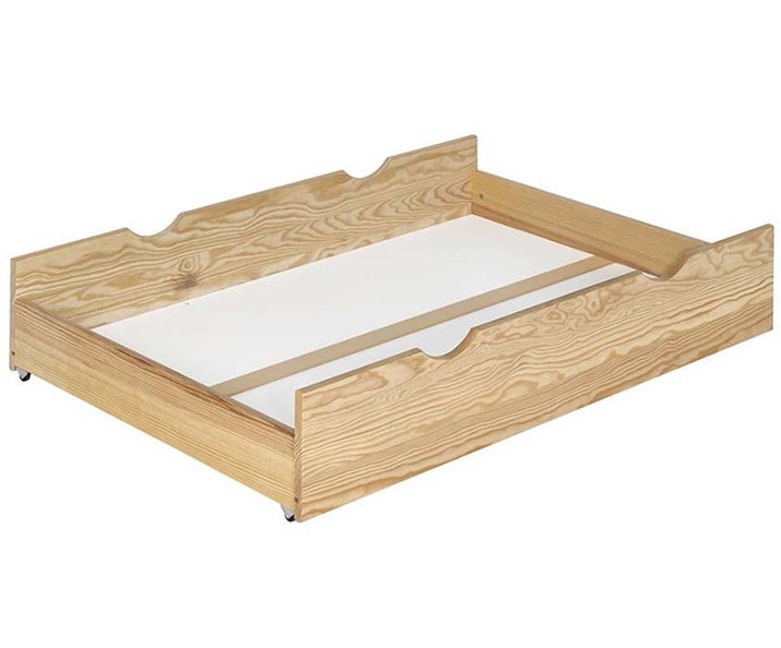 Kinderbett-Schublade Natur belassen aus Massivholz für mitwachsende Kinderbetten