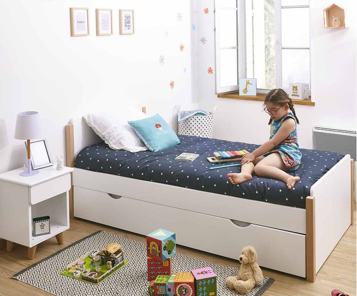 Kinderbett Rve wei mit Lattenrost und Matratze - mit Kinder